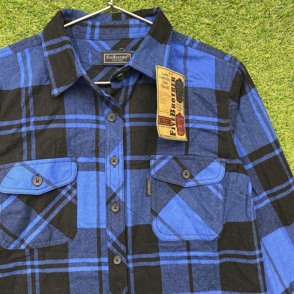 Five Brother Flannel Shirt Mens Medium Workwear Classic Fit Plaid Hiking NWT